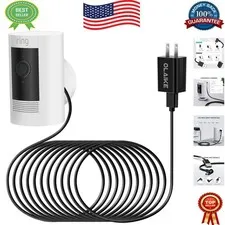Weatherproof 5m/16ft Power Adapter for Ring Stick Up Cam - Hassle-Free Charging