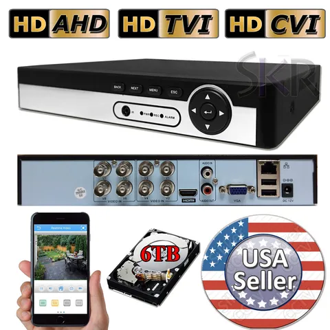 Sikker Standalone 8Ch Channel DVR CVI TVI AHD 960H 1080P 4MP 5MP Security System