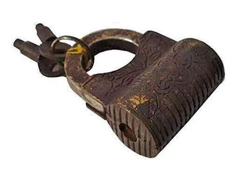 Handmade Working Functional Brass Handcuff Vintage Finish Padlock With Keys