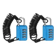 2 Pcs Combination Lock 4 Digit Locker Locks for Luggage Gym Files Cabinet Blue