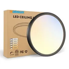 VOLISUN 5CCT LED Flush Mount Ceiling Light, 7 inch Dimmable 7IN-1 Pack, Black