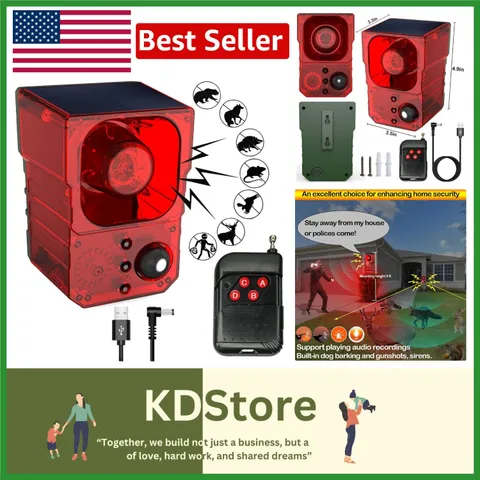 Outdoor Solar Motion Alarm: 130dB Sound & Strobe Light for Ultimate Protection