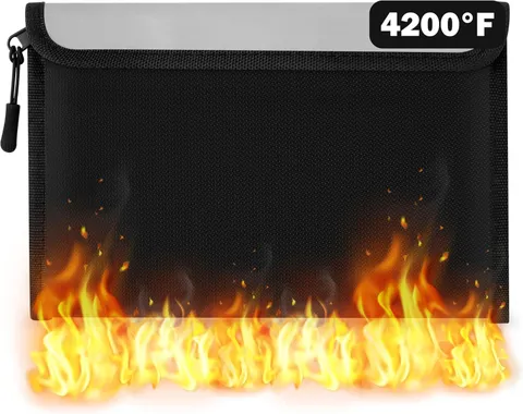 Fireproof Waterproof Document Bag - 4200°F Water Resistant Fire Proof Money Bag,