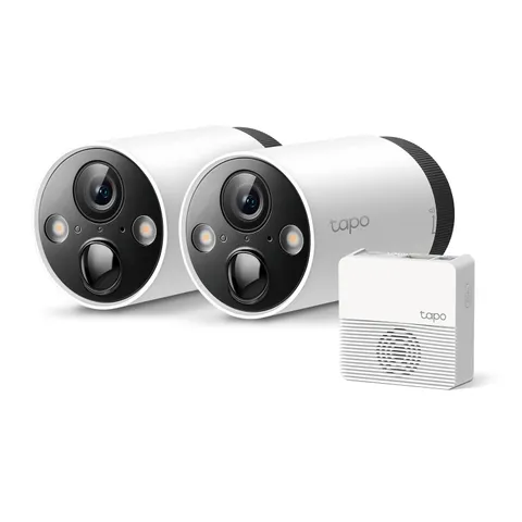 Tapo TP-Link 2K QHD Outdoor Wireless Security Camera System, Up to 180D C420S2