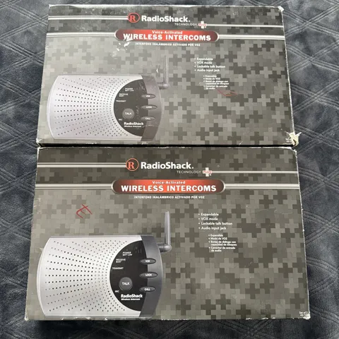 2X Radio Shack Wireless Intercom System 900MHz w Cables 2 Units 43-124