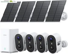 Solar Security Cameras Wireless Outdoor, 2K HD Home Security Camera System, PIR