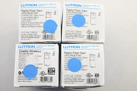 LOT OF 4 NEW  Lutron LRF2-OKLB-P-WH Radio Power Saver Corner Mount Occupancy