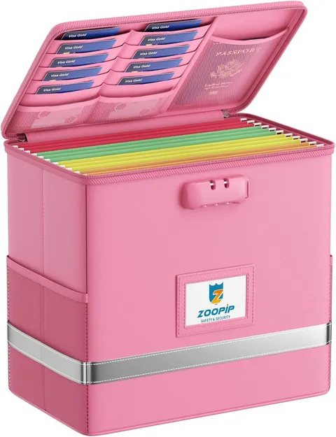 Fireproof File Box with Lock, Document Box Storage Organizer, Suitable for Hangi