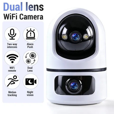 360° Panoramic Dual Lens Wifi Security Camera Smart AI Tracking Two-Way Audio