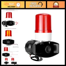 High-Intensity 115dB Sound & Light Alarm, 60W LED Emergency Warning System, Easy