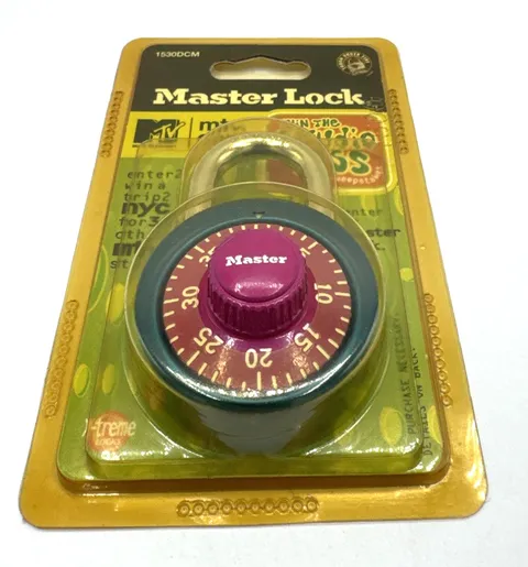 VTG MTV Master Lock Blue Red 1530 DCM New In Package Combination