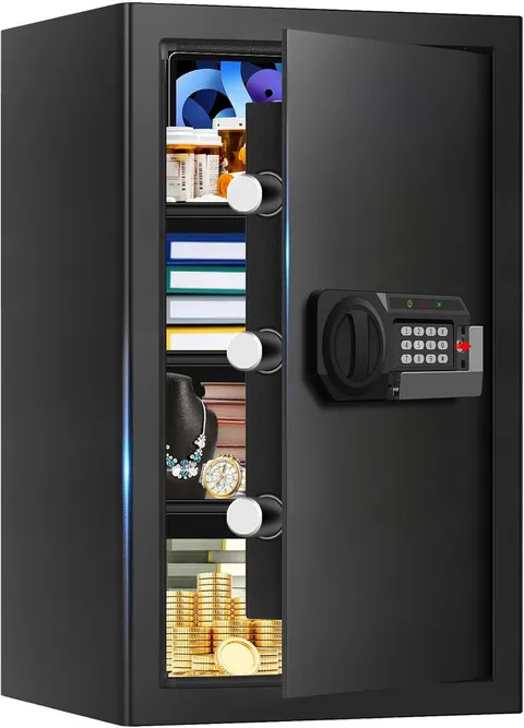 Fireproof Waterproof 5.1 Cuft Home Safe with Keypad & Spare Key for Documents