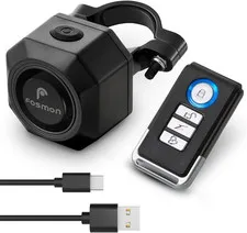 USB-C Rechargeable Bike Alarm with Remote, IP55 Waterproof Wireless 110Db Loud A