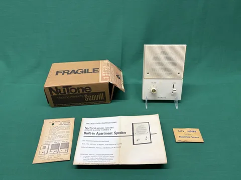 NOS NuTone N483-BX Direct-A-Com Indoor Apartment Speaker w/ Signal Buzzer White