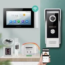 HOMSECUR Waterproof 4 Wire WIFI Video Doorbell Intercom With Lock Auto Snapshot