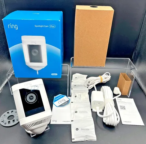 RING Spotlight Cam Plus Plug In White New Open Box Read
