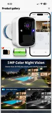 Goalake 5MP Wi-Fi Battery Camera, Color Night Vision, 2-Way, IP65, 64GB
