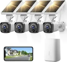 CAMCAMP Solar Battery Powered Wireless Security Camera System Outdoor Home Wifi