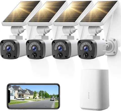 CAMCAMP Solar Battery Powered Wireless Security Camera System Outdoor Home Wifi