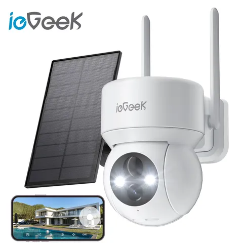 Security Cameras Wireless Outdoor, 2K Wifi Solar Camera for Home Surveillance