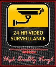CCTV WARNING SIGN STICKER 24 HOUR VIDEO SURVEILLANCE BRAND NEW STYLE 2