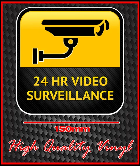 CCTV WARNING SIGN STICKER 24 HOUR VIDEO SURVEILLANCE BRAND NEW STYLE 2