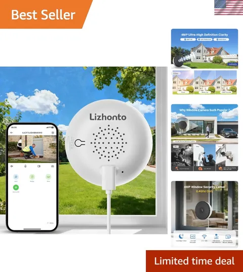 4MP 2.5K Window Camera, 2.4GHz WiFi Indoor Camera for Home Security with Colo...