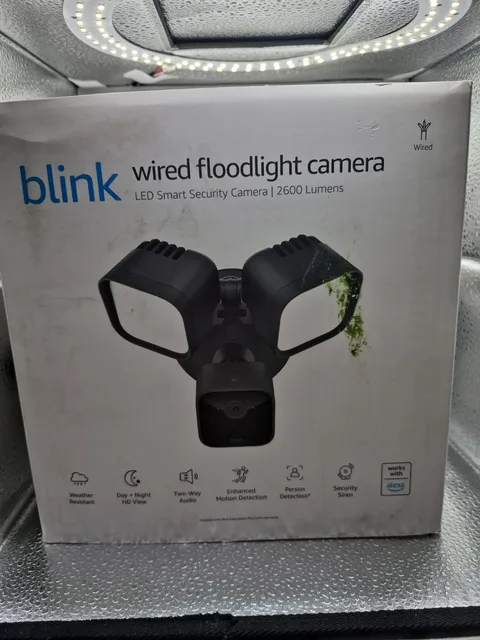 NEW Blink Wired Floodlight Camera HD Smart Security Cam Alexa Sealed - Black