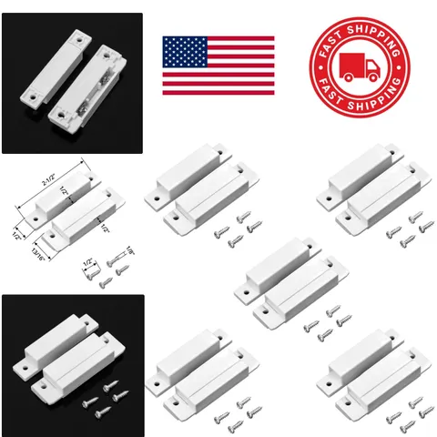 Wired Magnetic Door Window Contact Sensor Alarm Pack of 5 with 20 Screws