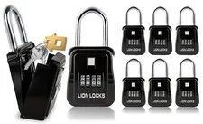 6 Pack Black Key Lock Box Outdoor Combination Lock Security Lock Box Holds 5 Key
