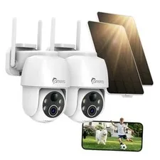 Solar Security Cameras Wireless Outdoor 2 Pack, WiFi 6 with 4dBi Antenna 2pack