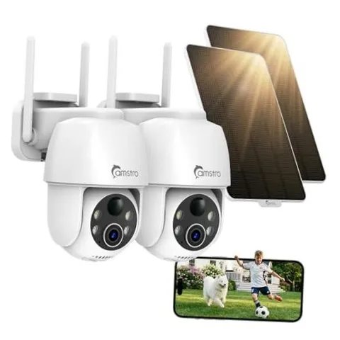 Solar Security Cameras Wireless Outdoor 2 Pack, WiFi 6 with 4dBi Antenna 2pack