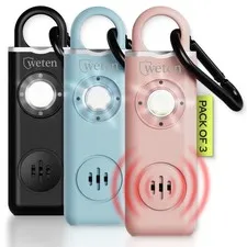 Personal Safety Alarm for Women - 130dB Loud Panic Siren Keychain 3 Pack - Ra...