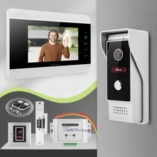 HOMSECUR 7" Video Door Phone Intercom Doorbell With Electrical Lock Door Unlock