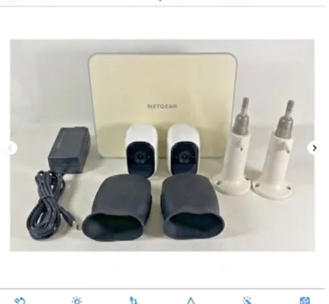 Lot of 2 Netgear Arlo VMC3030 Wireless Security Cameras with Base