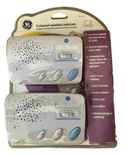 GE 3 Channel Wireless Intercom 2-Pack No Wiring Required New Old Stock NOS