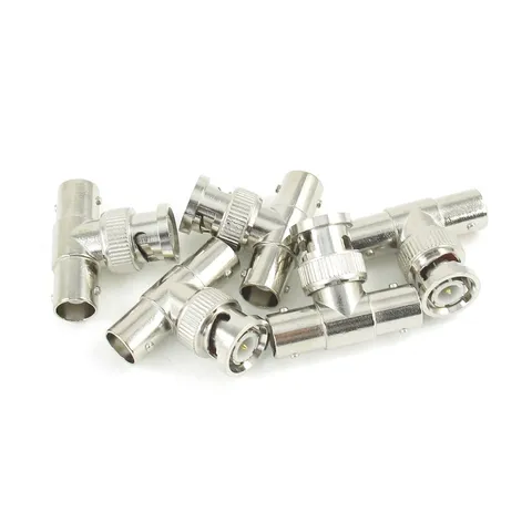 Silver Tone BNC 3 Way Male/Female RF Coaxial Tee Adapter 5 Pcs