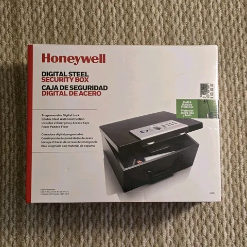 NEW!!! Honeywell 6108 Digital Steel Security Box Safe Black 6-Digit Keypad