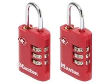 Master Lock TSA 3-Digit Combination Zinc 30mm Padlock x 2 MLK4686EURT
