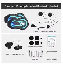 FreedConn T-Max Pro Bluetooth Motorcycle Intercom 6 Riders 1200M FM
