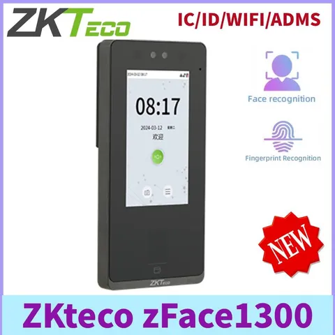 ZKteco zFace1300 ID/IC/ WIFI/ADMS Facial Fingerprint Recognition Time Attendance