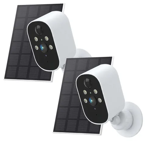 2PCS 1080P Solar Camera Outdoor 2K Wireless WiFi Solar Battery Security Camera