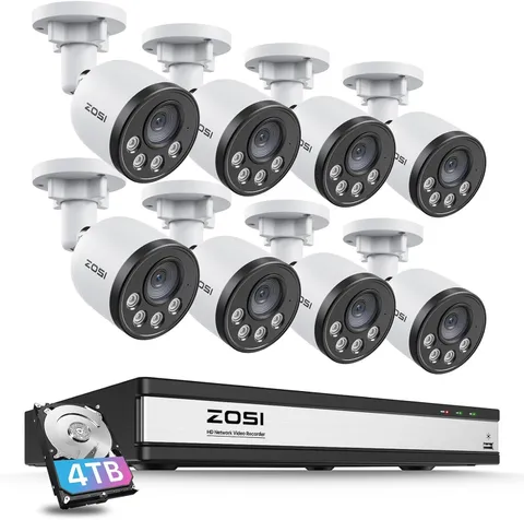 4K 16CH Poe Security Camera System with Audio, Night Vision, Smart Human Detecti