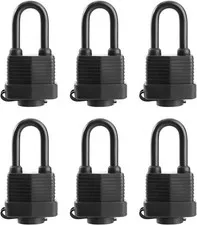 SafiSwords 6 Pack Keyed Alike Waterproof Padlocks Heavy Duty Steel Lock