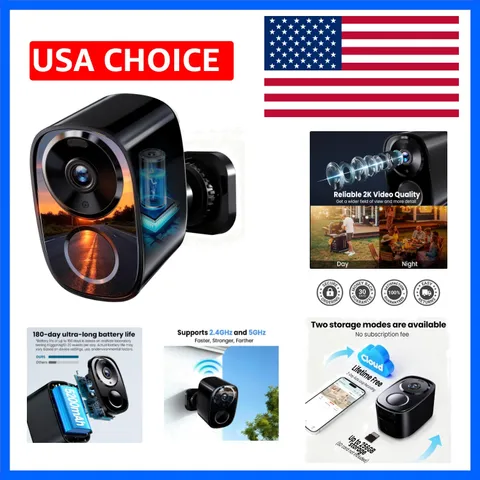 2026 Enhanced 2K UHD Security Cameras Wireless Outdoor – Free Cloud & SD Stor...