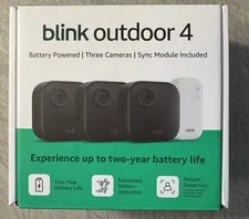 Blink Outdoor 4 Wireless Smart Security 3 Cameras, 2 Year Battery Life, 1080p