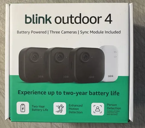 Blink Outdoor 4 Wireless Smart Security 3 Cameras, 2 Year Battery Life, 1080p