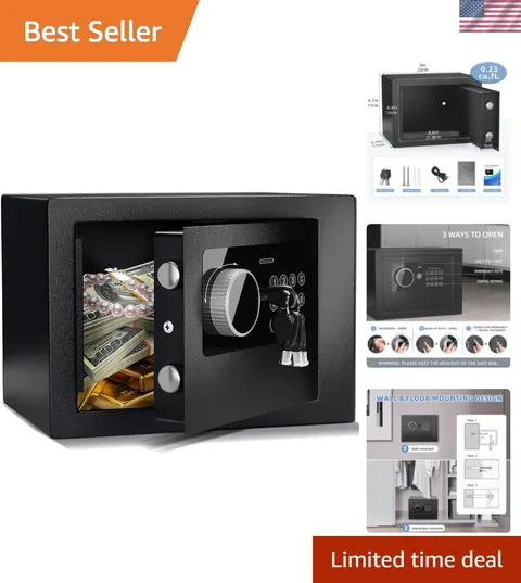 Secure Digital Lock Box, Anti-Theft Metal Safe with Dual Access and Alarm System