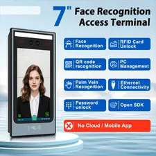 7" Face RFID Access Control Terminal | Biometric Attendance System with Ethernet