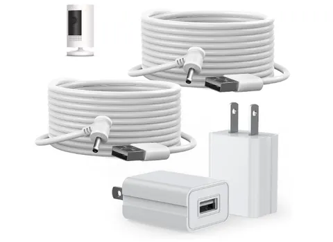 16ft Ring Stick Up Cam Charger Cable & Adapter, Weatherproof Power Cord